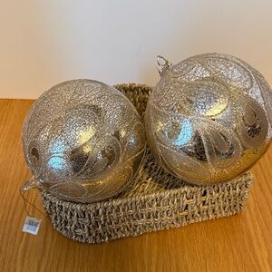 Burton +BURTON Mercury Glass Ball Paisley Holiday Ornaments